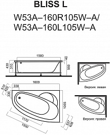 Am.Pm Акриловая ванна Bliss L 160х105 R W53A-160R105W-A – фотография-4