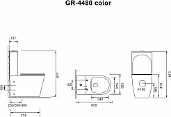 Grossman Унитаз компакт Color GR-4480BMS черный матовый – фотография-10