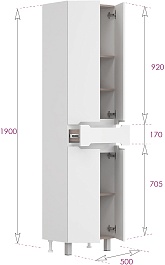 Onika Шкаф пенал Айленд 50 белый – фотография-8