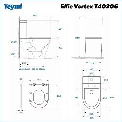 Teymi Унитаз-компакт напольный Ellie Vortex T40206 глянцевый белый – фотография-6