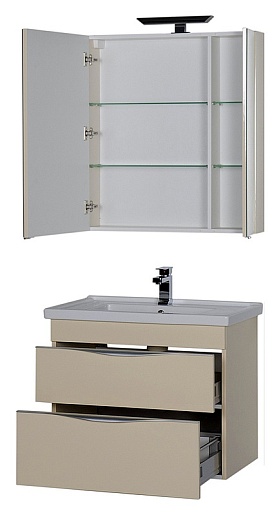 Aquanet Тумба с раковиной "Эвора 80" сливочная – картинка-5