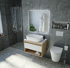 Teymi Тумба с раковиной Ritta 75 дуб эврика/белый матовый T60521 раковина T50202 – фотография-2