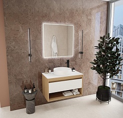 Teymi Тумба с раковиной Ritta 85 дуб эврика/белый матовый T60531 раковина T50105 – фотография-2