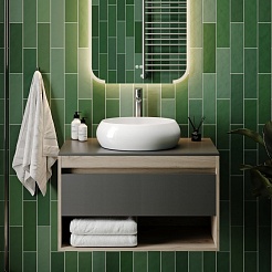 Teymi Раковина накладная в ванную Laina 48 глянцевая белая T51301 – фотография-3