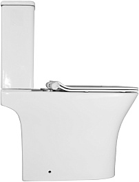 Azario Унитаз-компакт Frento AZ-2311 безободковый с бачком с сиденьем микролифт белый – фотография-3