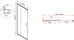 Vincea Душевой уголок Garda 110x80 VSS-1G8011CLB профиль черный стекло прозрачное – фотография-5