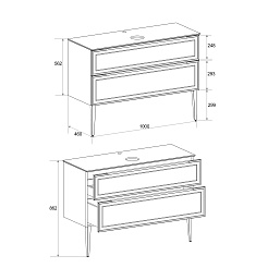 Зов Тумба под раковину Севилья 100 подвесная матовая белая/столешница белая – фотография-5