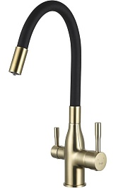 Frap Смеситель для кухни H69 F4396-3 золотой сатин – фотография-1