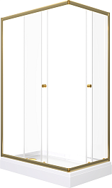 Triton Душевой уголок Вента-Голд 120x80 стекло прозрачное профиль золото с поддоном – фотография-2