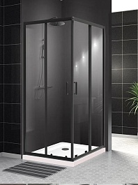 BelBagno Душевой уголок Uno 100/100 UNO-195-A-2-100-C-NERO стекло прозрачное – фотография-2