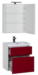Aquanet Тумба с раковиной "Латина 60" бордо 2 ящика (179938) – фотография-4