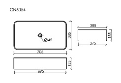 Ceramicanova Мебельная раковина Element 70 CN6054 белая – фотография-4