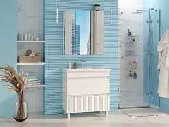 Misty Тумба с раковиной Мира 80 белая матовая – фотография-7