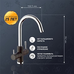 Paini Смеситель для кухни Cox 7844643CR3V11L2KM с подводом для фильтра, чёрный – фотография-2