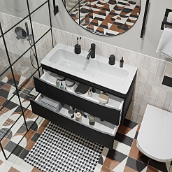 Vivon Тумба под раковину Ostin 90 подвесная черная матовая – фотография-8