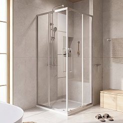 Cezares Душевой уголок Relax 304 RELAX-304-A-2-90-C-BORO 90x90 профиль хром стекло прозрачное – фотография-2