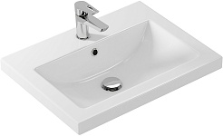 Misty Тумба с раковиной Майна 60 2 ящика хаки/белая – фотография-5