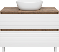 Brevita Тумба с раковиной Dakota 100 дуб галифакс олово/белая – фотография-1