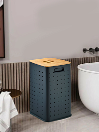 WeltWasser Корзина для белья WW Nansy BL 35L сталь черная – фотография-2