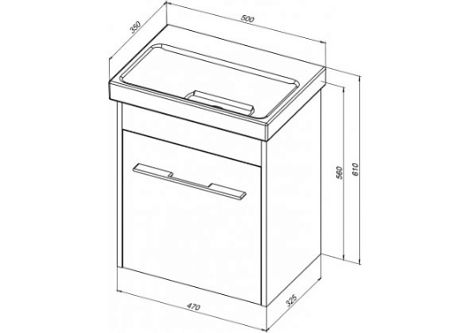 Aquanet Тумба с раковиной Августа 50 Moduo Slim белая – фотография-14