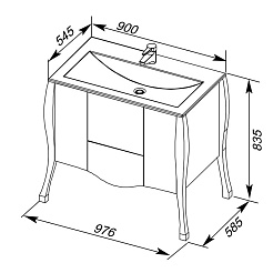 Aquanet Тумба с раковиной "Виктория 90" олива – фотография-9