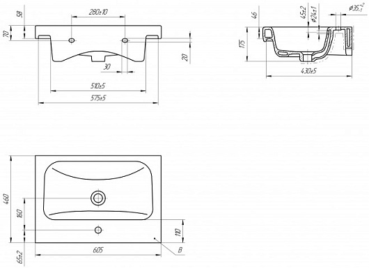 Aquanet Тумба с раковиной Беркли 60 подвесная белая – фотография-22