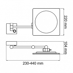 WasserKRAFT Зеркало увеличительное K-1008 с LED-подсветкой – фотография-3