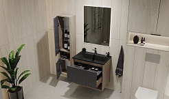 Jorno Шкаф пенал Tossony 25/140 Дуб Самдал/Антрацит Toss.04.140/P/DS-A/JR – фотография-5