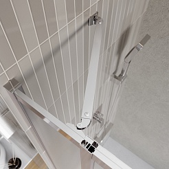 BelBagno Душевой уголок Luce 110/110 LUCE-A-22-90+20-P-Cr профиль хром стекло рифленое – фотография-4