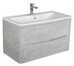 BelBagno Тумба с раковиной Acqua 100 подвесная Cemento Verona Grigio – фотография-1