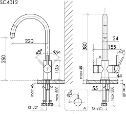 Sancos Смеситель для кухни Taper вороненая сталь SC4012GG – фотография-3