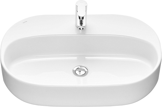 Акватон Тумба с раковиной и белой столешницей Либерти 75 Одри Round дуб эльвезия – картинка-5