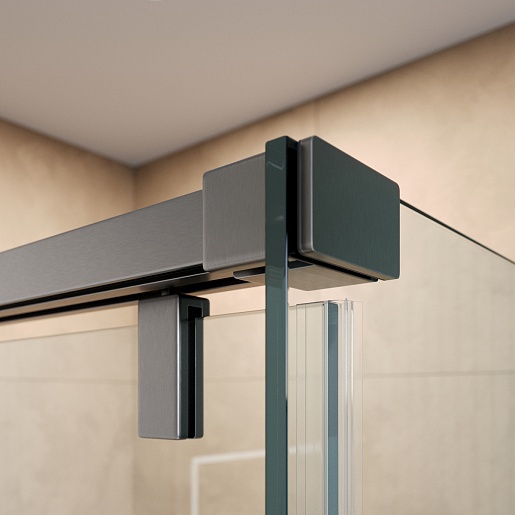 BelBagno Душевой уголок Soft Close-1 SOFT_CLOSE-1-AH-1-130/100-C-GM 130x100 профиль оружейная сталь стекло прозрачное – фотография-8