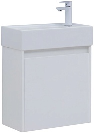 Aquanet Тумба под раковину Nova Lite 50 подвесная белая глянцевая – фотография-1