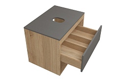 Teymi Тумба с раковиной Ritta 65 дуб эврика/графит матовый подвесная T60524 раковина T50005 – фотография-5