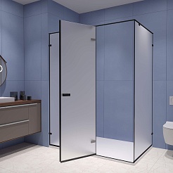 RGW Душевой уголок Stilvoll SV-040B 100x80 профиль черный стекло матовое сатинат – фотография-3