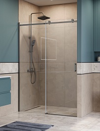 BelBagno Душевая дверь в нишу Soft Close-2 SOFT_CLOSE-2-BF-1-140-C-GM 140x200 профиль оружейная сталь стекло прозрачное – фотография-2