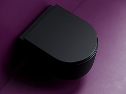 Ceramicanova Подвесной унитаз Ulma Торнадо CN4006TMB безободковый чёрный матовый – фотография-5
