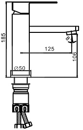 Frap Смеситель для раковины H802 F10802 сатин – фотография-3