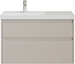 Aquanet Мебель для ванной Nova Lite 2.0 90 L подвесная бежевая матовая – фотография-4