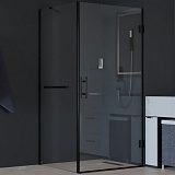 RGW Душевой уголок Hotel HO-045-1B (HO-011B + Z-060-2B + O-204B) 60x90 профиль черный стекло прозрачное
