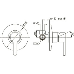 Paini Смеситель для ванны Arena 92CR6902SFTLMKM встроенный, хром – фотография-3