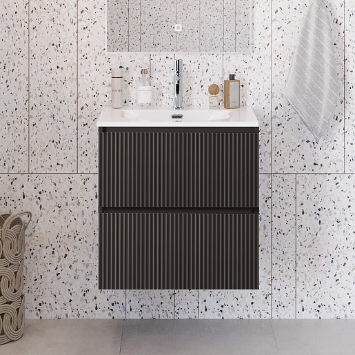 BelBagno Тумба с раковиной Uno mini 60 подвесная Темно-Серый матовый с раковиной BB-8099-3-60 – картинка-11
