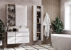 Акватон Тумба с раковиной Мишель 100 с гранитной столешницей дуб эндгрейн/белый – фотография-7