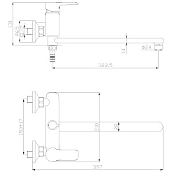 Rossinka Смеситель W35-32 для ванны с душем – фотография-2