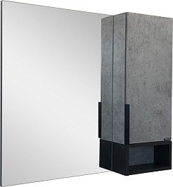 Comforty Зеркальный шкаф Франкфурт 90 бетон светлый/черный – фотография-1