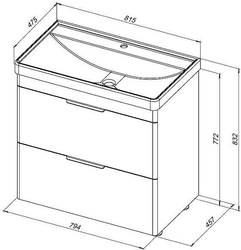 Aquanet Мебель для ванной Ирис New 80 белая глянцевая – фотография-14