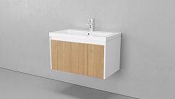 Velvex Мебель для ванной подвесная Klaufs 90 белая/дерево – фотография-3