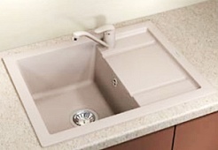 Florentina Мойка гранитная Липси 660 с углубленным крылом жасмин – фотография-2