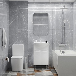 Mixline Тумба с раковиной Алан 55 белая 2 створки – фотография-3